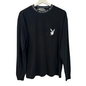 Playboy By Pacsun Men’s Long Sleeve Black White Shirt Size M